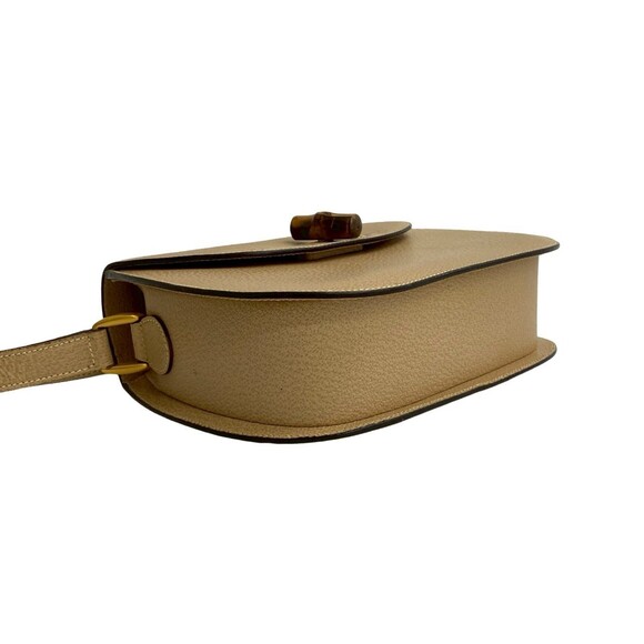 GUCCI Cream Leather Bamboo Pochette Shoulder Bag - Picture 7 of 10